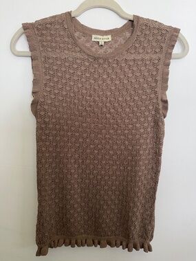 Moon River | Taupe Sleeveless Knit Tank | S